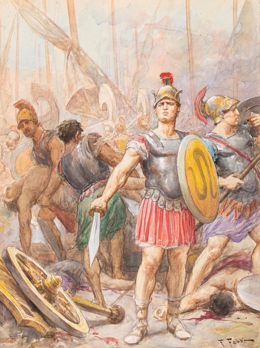 L'Iliade. Gli Aiaci difendono il corpo di Patroclo